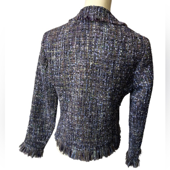 RIANI womens Wool blazer size 4 w frayed sleeves & bottom hem NWOT - Picture 11 of 12